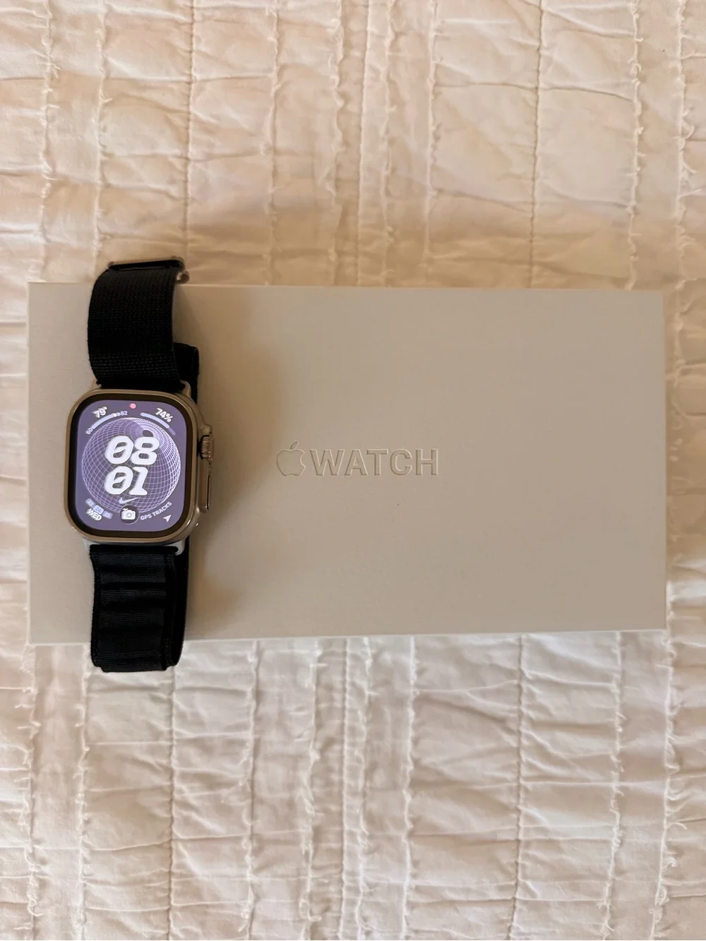 Apple Watch Ultra 1 with Black Nylon Sport Loop